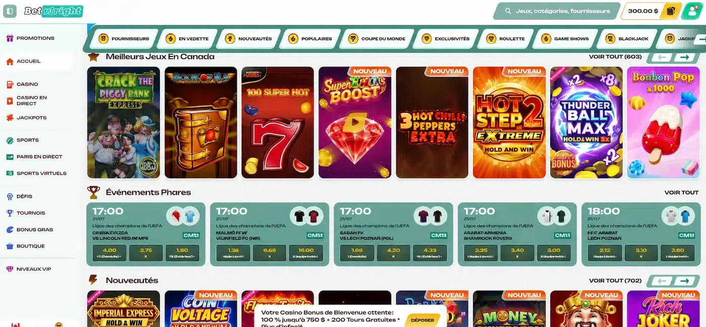 Betalright casino en ligne